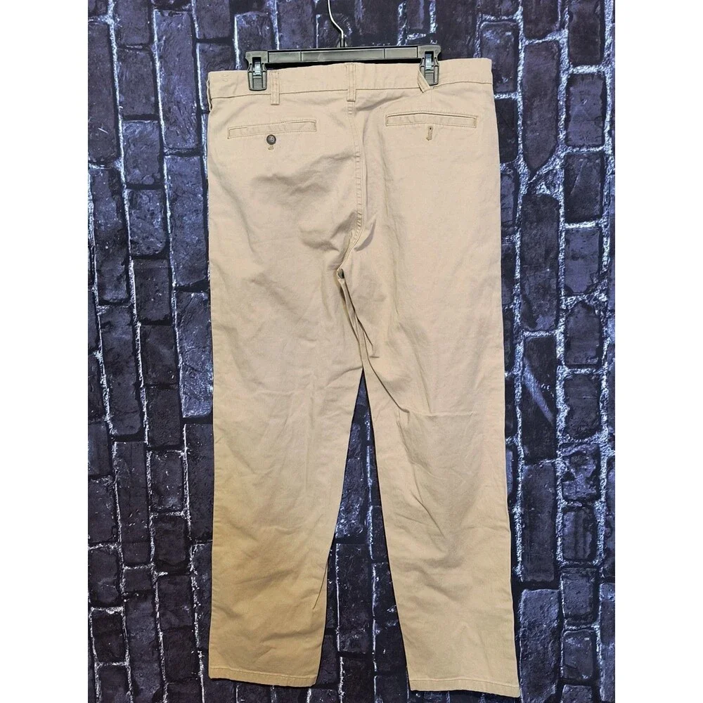Joseph Abboud Stretch Chino Pants Men's Size 34x32 Tan Khaki Flat Front Pocketed